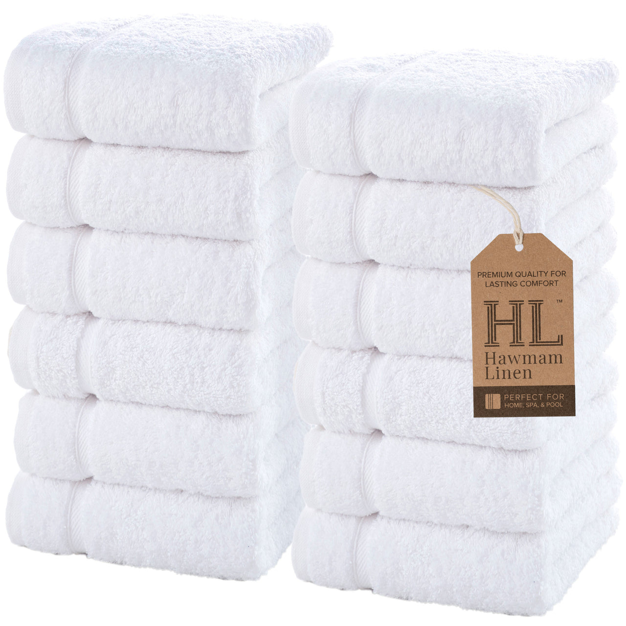 Hawmam Linen 12 Piece Washcloth