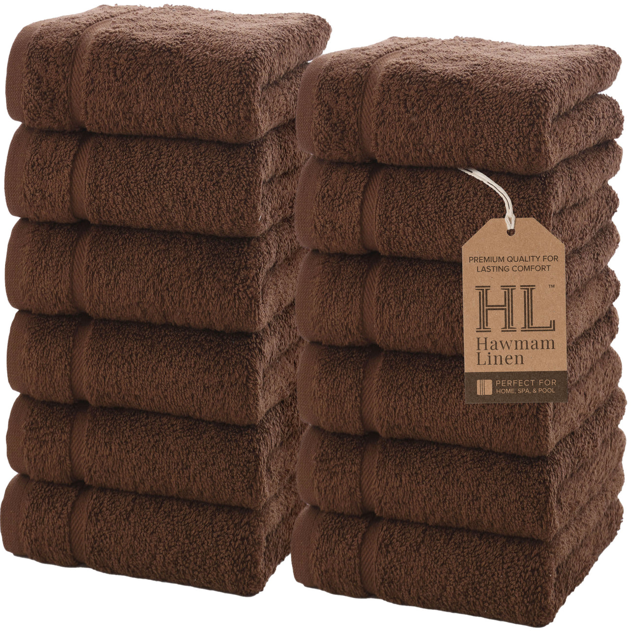 Hawmam Linen 12 Piece Washcloth