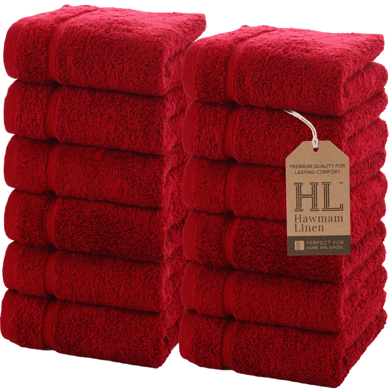 Hawmam Linen 12 Piece Washcloth