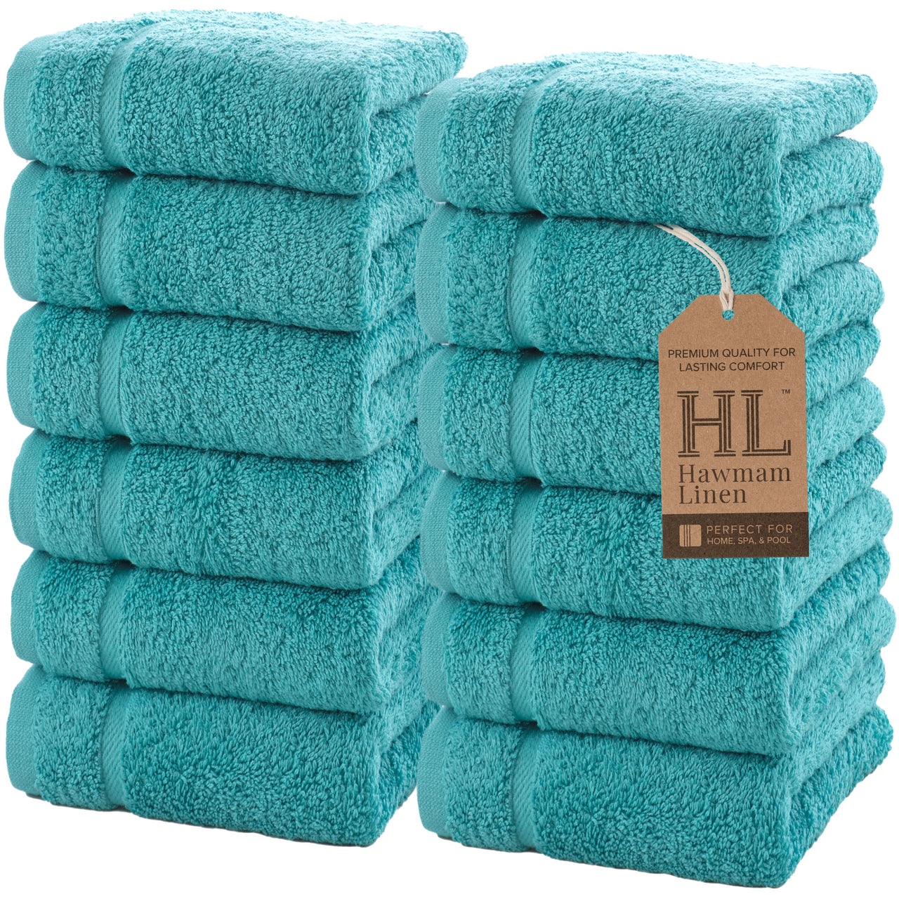 Hawmam Linen 12 Piece Washcloth