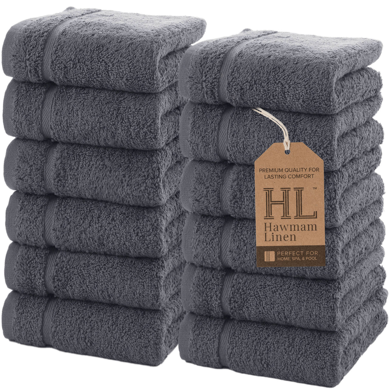 Hawmam Linen 12 Piece Washcloth