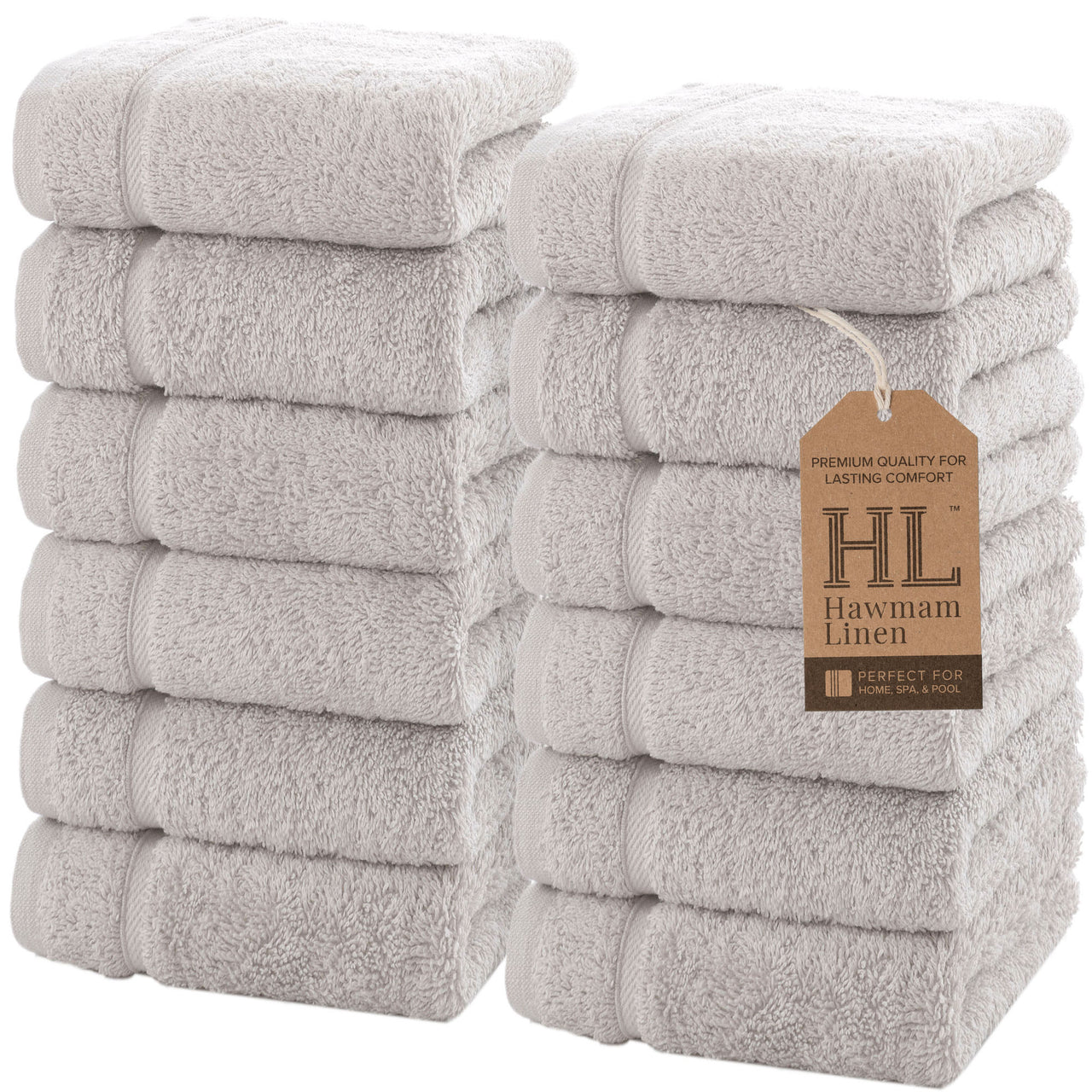 Hawmam Linen 12 Piece Washcloth