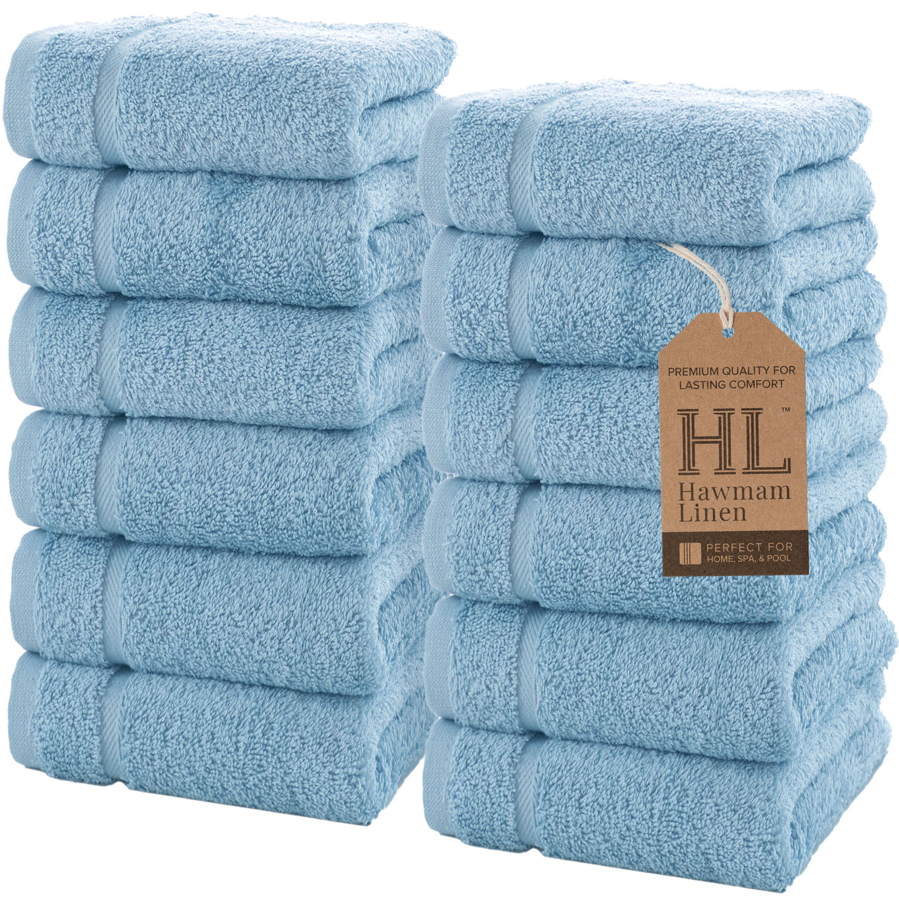 Hawmam Linen 12 Piece Washcloth