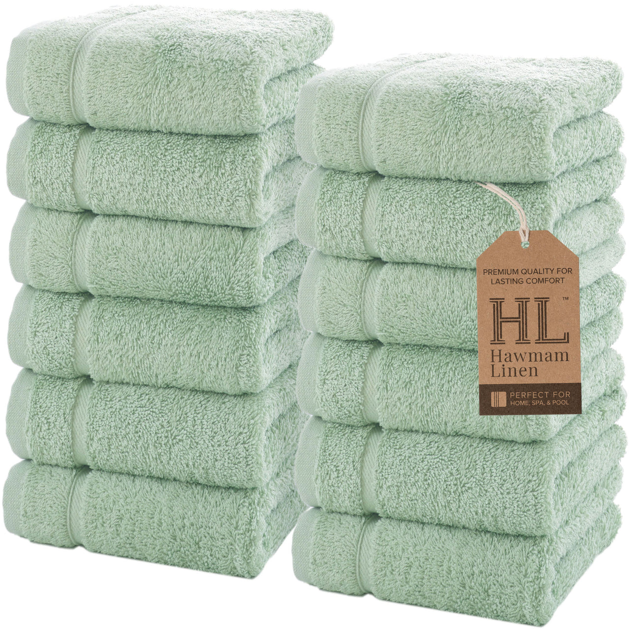 Hawmam Linen 12 Piece Washcloth