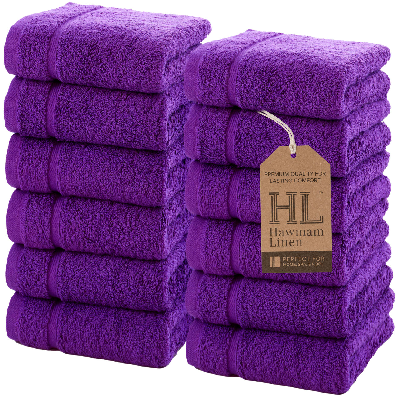 Hawmam Linen 12 Piece Washcloth