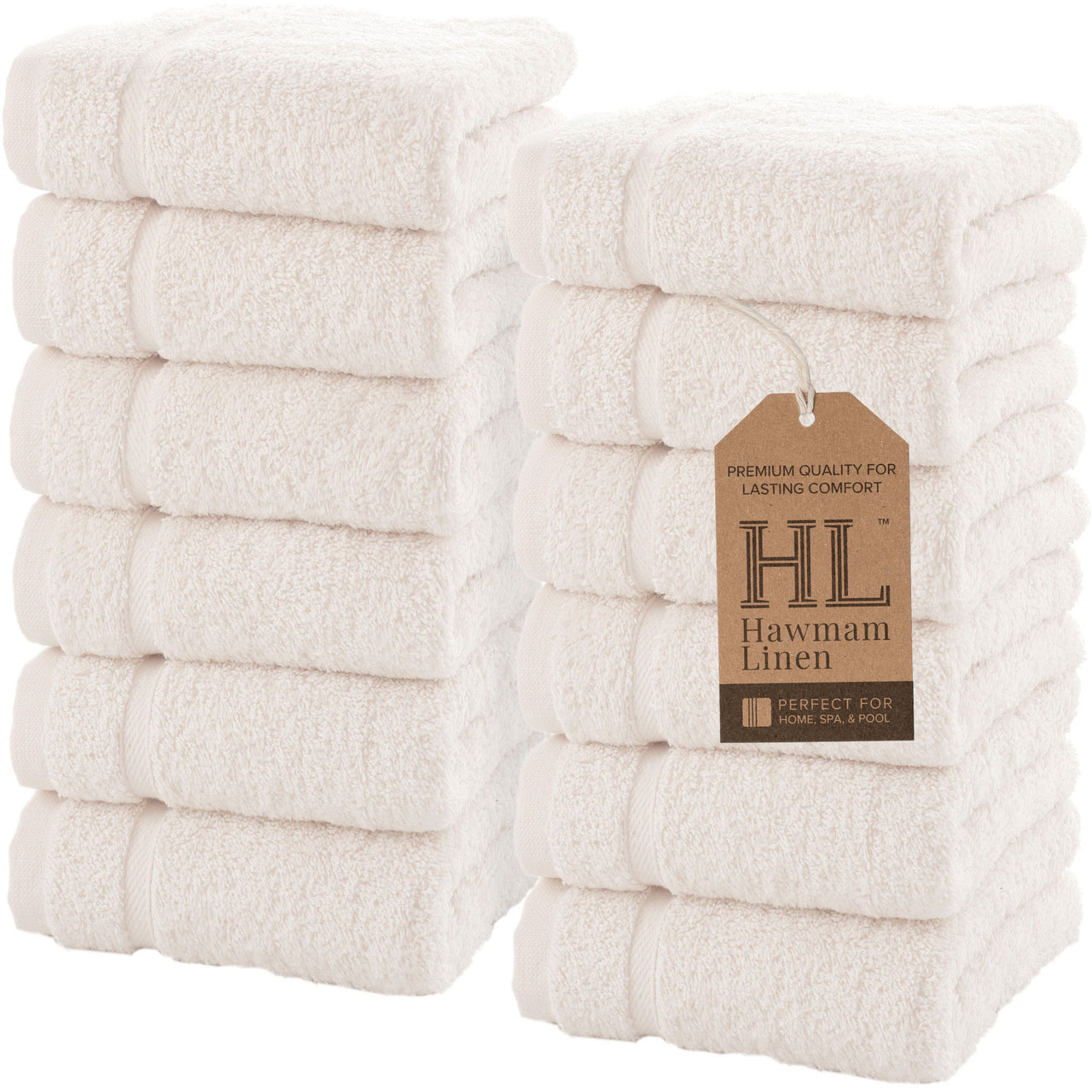 Hawmam Linen 12 Piece Washcloth